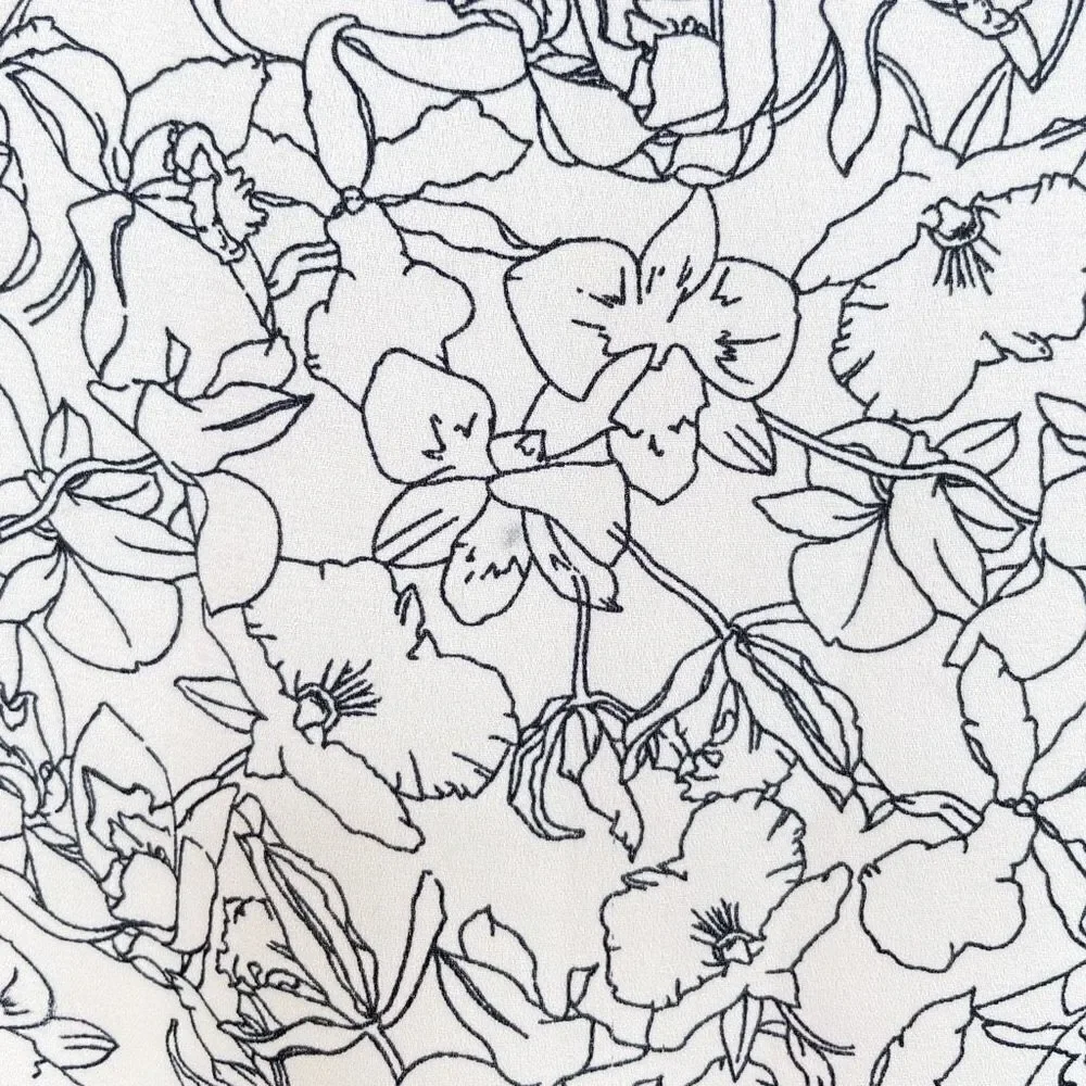 Lila Rose Women's Cream Black Floral Back Split Tank Top Size Medium